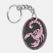 ピンクの蠍座の占星術の星座スコーピオ キーホルダー (正面左)
