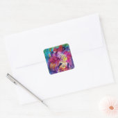 ピンクの衣装の仮装カーニバルミュージシャン スクエアシール (封筒)