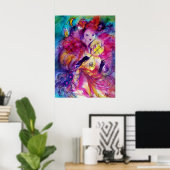 ピンクの衣装の仮装カーニバルミュージシャン ポスター (ホームオフィス)