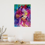 ピンクの衣装の仮装カーニバルミュージシャン ポスター (キッチン)