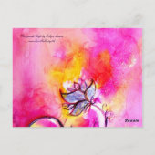 ピンクの衣装の仮装カーニバルミュージシャン ポストカード (裏面)