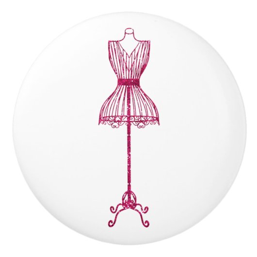 ピンクの裁縫ルームボディドレスドレス型枠セラミックノブ セラミックノブ (正面)