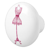 ピンクの裁縫ルームボディドレスドレス型枠セラミックノブ セラミックノブ (右)