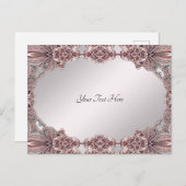 ピンクの装飾はがき ポストカード (正面/裏面)