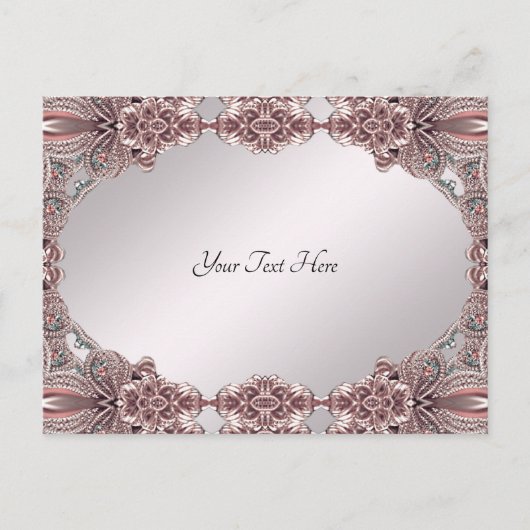 ピンクの装飾はがき ポストカード (正面)