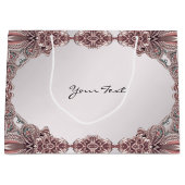 ピンクの装飾ギフトバッグ ラージペーパーバッグ (正面)