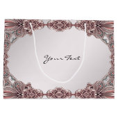 ピンクの装飾ギフトバッグ ラージペーパーバッグ (裏面)