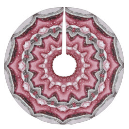 ピンクの装飾クリスマスホリデーツリースカート ブラッシュドポリエステルツリースカート