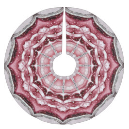 ピンクの装飾クリスマスホリデーツリースカート ブラッシュドポリエステルツリースカート