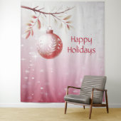 ピンクの装飾クリスマスボールホリデーバック タペストリー (インサイチュ)
