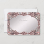 ピンクの装飾サンキューカード サンキューカード (裏面)