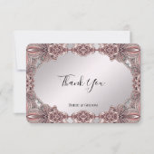 ピンクの装飾サンキューカード サンキューカード (正面)