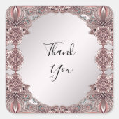 ピンクの装飾シール スクエアシール (正面)