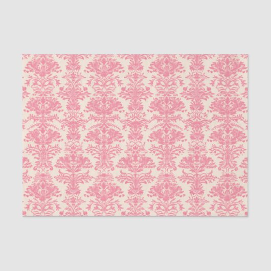 ピンクの装飾ダマスクパターン 薄葉紙 (正面)