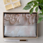 ピンクの装飾パールと花柄のティッシュペーパー 薄葉紙 (ギフト)