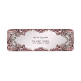 ピンクの装飾差出人住所ラベル ラベル