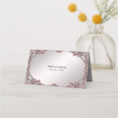 ピンクの装飾座席表 プレイスカード (裏面)