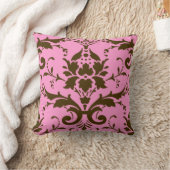 ピンクの装飾用クッションのヴィンテージのブラウンのモダンなダマスク織 クッション (ブランケット)