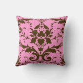 ピンクの装飾用クッションのヴィンテージのブラウンのモダンなダマスク織 クッション (裏面)