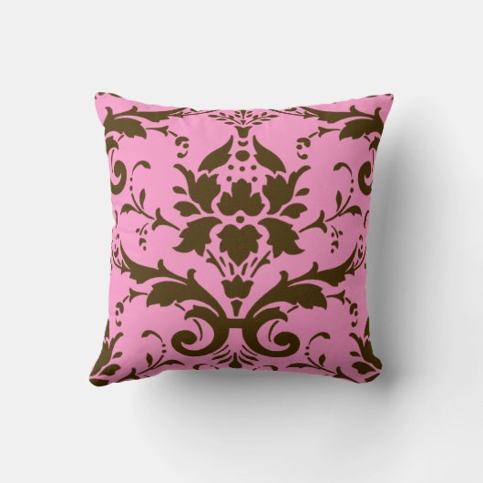 ピンクの装飾用クッションのヴィンテージのブラウンのモダンなダマスク織 クッション (裏面)