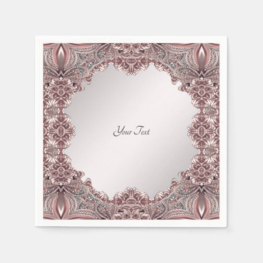 ピンクの装飾用ナプキン スタンダードカクテルナプキン (正面)