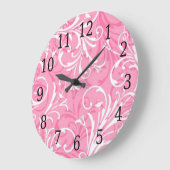 ピンクの装飾用丸時計 ラージ壁時計 (傾斜)