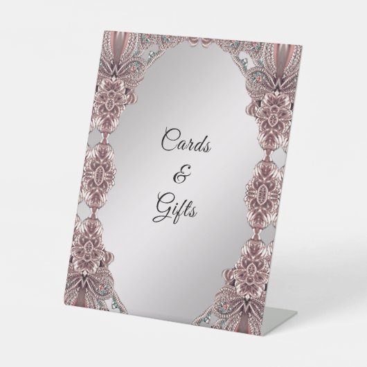 ピンクの装飾用卓上シンボルや象徴 台座サイン (正面)