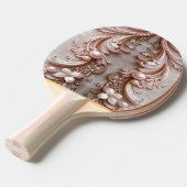 ピンクの装飾的なパールと花柄の卓球ラケット 卓球ラケット (正面アングル)