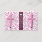 ピンクの装飾的な十字の名刺 名刺 (裏面)