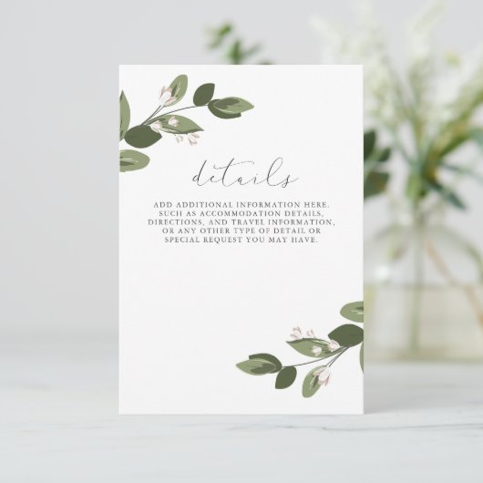 ピンクの裏地が付いたほのかな若枝の詳細 エンクロージャーカード (スタンド正面)