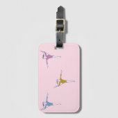 ピンクの裸体選手 ラゲッジタグ (正面縦)