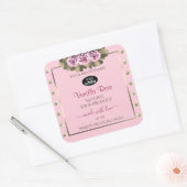 ピンクの製品パッケージラベルバラダイヤモンドのロゴ スクエアシール (封筒)