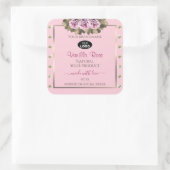 ピンクの製品パッケージラベルバラダイヤモンドのロゴ スクエアシール (バッグ)