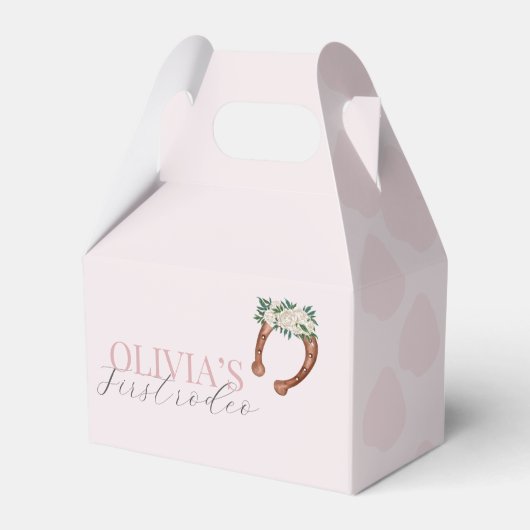 ピンクの西女性のカーボーイロデオの誕生日 フェイバーボックス (正面サイド)