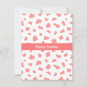 ピンクの西部の女性のカーボーイの農場の子供の誕生日のパーティー 招待状 (裏面)