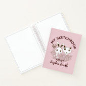 ピンクの親友（BFF）キュートな漫画の子猫とうさぎの子供向けスケッチ ノートブック (内部)