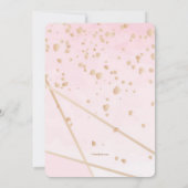 ピンクの角度バースデーパーティ招待状 招待状 (裏面)