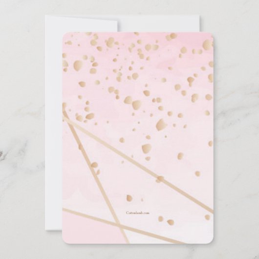 ピンクの角度バースデーパーティ招待状 招待状 (裏面)