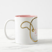 ピンクの誇り高い軍隊のお母さん ツートーンマグカップ (左)