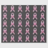 ピンクの認識度のリボン ラッピングペーパー (フラット)