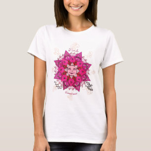ピンクの認識度の女性は長袖のTシャツに合いました Tシャツ