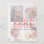 ピンクの誕生コメント女の子のスクリプトカード 招待状 (正面)