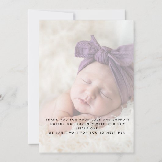 ピンクの誕生コメント女の子のスクリプトカード 招待状 (裏面)