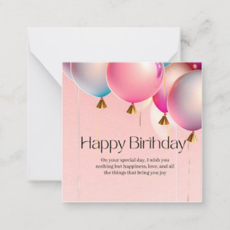 ピンクの誕生日おめでとう ノートカード