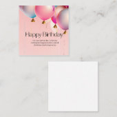 ピンクの誕生日おめでとう ノートカード (正面/裏面)