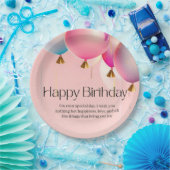 ピンクの誕生日おめでとう ペーパープレート (パーティー)