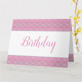 ピンクの誕生日がグリーティングカードを希望 カード (黄色い花)