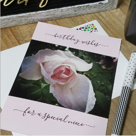 ピンクの誕生日が特別な姪を望む カード