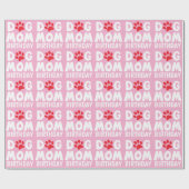 ピンクの誕生日の犬の母 ラッピングペーパー (フラット)