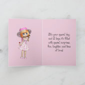 ピンクの誕生日カード 女の子 サンキューカード (内部)